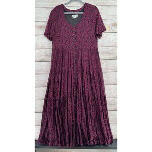 Vintage American‎ Angel Floral Embossed Maxi Dress Women's Medium Purple